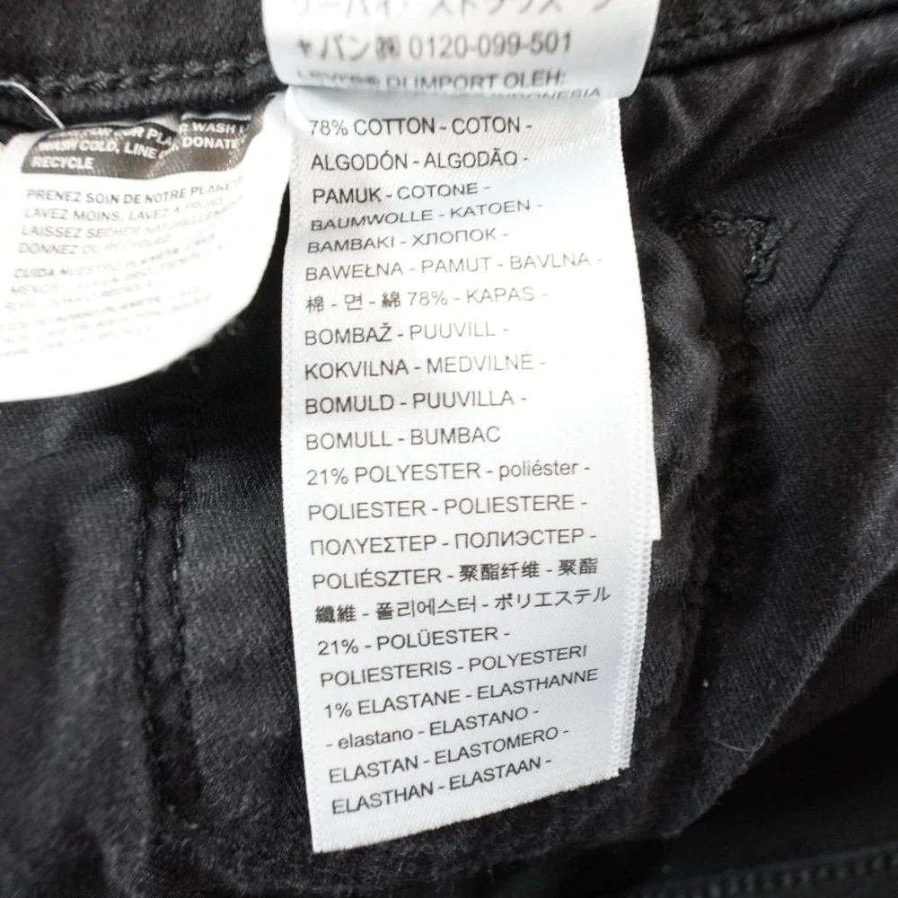 Levi's 318 Shaping Jeans Womens 29 Black Wide Leg Flare Stretch Mid Rise Y2K - Picture 9 of 13